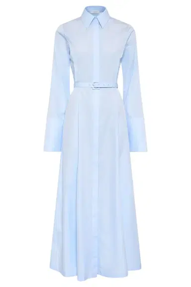 Gabriela Hearst Carmina Maxi Shirtdress in Light Blue Sea Island Cotton | Thumbnail 1