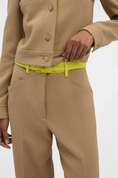 Gabriela Hearst Norman Wide-leg Pant in Camel & Citrine Virgin Wool Crepe | Thumbnail 5