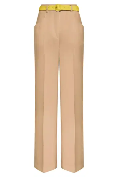 Gabriela Hearst Norman Wide-leg Pant in Camel & Citrine Virgin Wool Crepe | Thumbnail 1