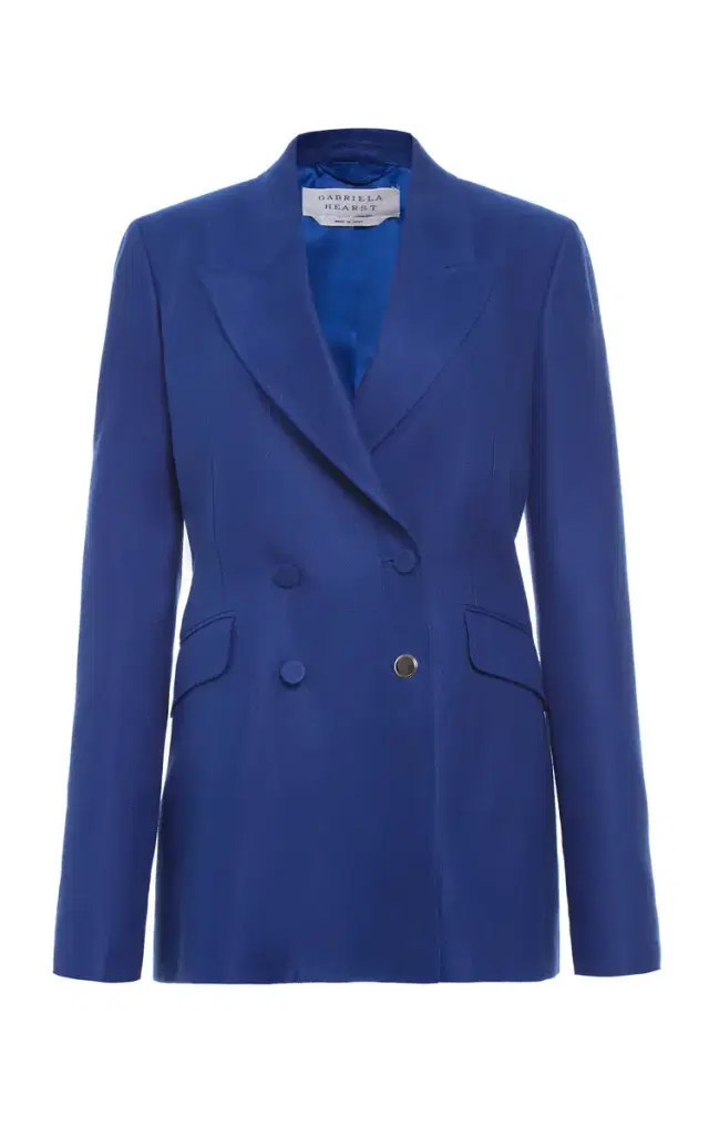 GABRIELA HEARST Angela Blazer in Cobalt Linen Twill
