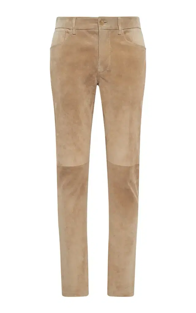 GABRIELA HEARST Anthony Five Pocket Pant in Camel Suede