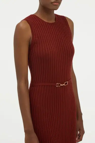 Gabriela Hearst Meier Knit Midi Dress in Burnt Sienna Merino Wool Cashmere | Thumbnail 5 Gabriela Hearst Meier Knit Midi Dress in Burnt Sienna Merino Wool Cashmere | Thumbnail 5