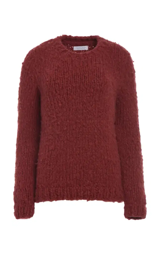 GABRIELA HEARST Lawrence Knit Sweater in Burnt Sienna Welfat Cashmere