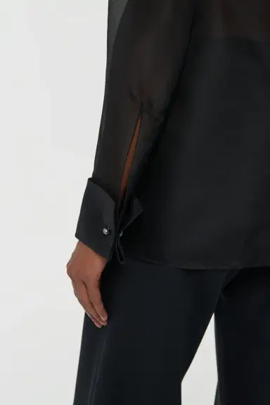Gabriela Hearst Oriana Lace Blouse in Black Silk Organza | Thumbnail 7 Gabriela Hearst Oriana Lace Blouse in Black Silk Organza | Thumbnail 7