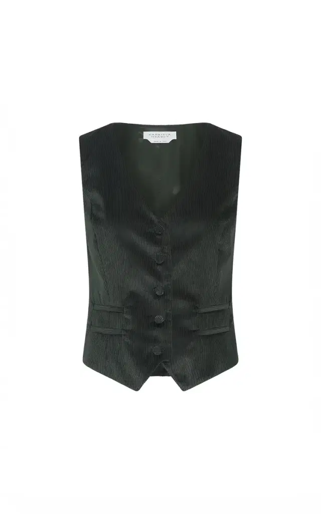 Gabriela Hearst Coleridge Vest in English Green Sea Island Cotton Corduroy