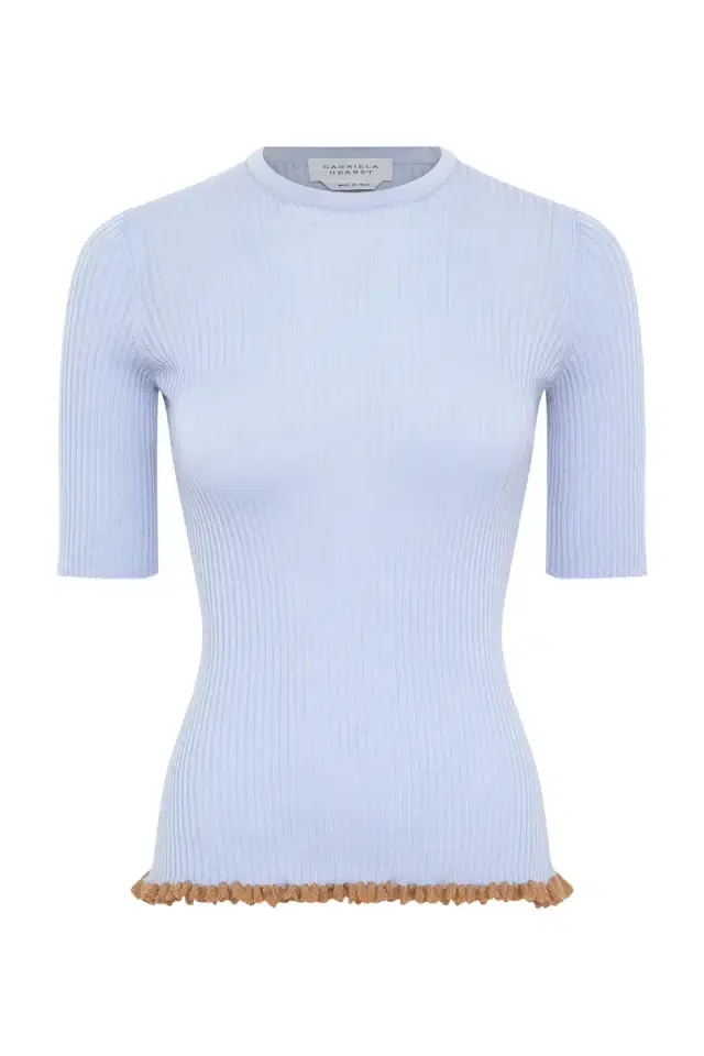 Gabriela Hearst Mireya Knit Top in Halogen Blue Cashmere Silk