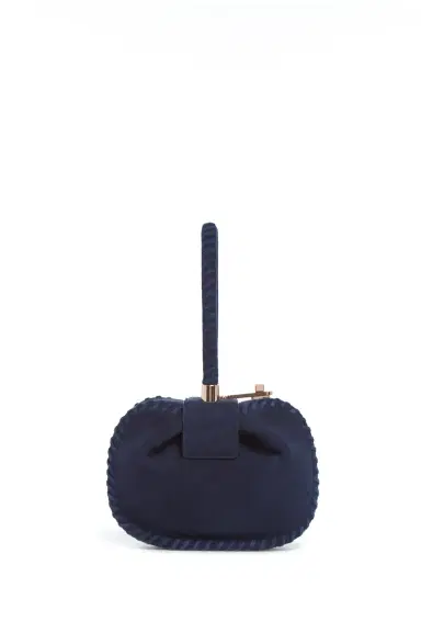 Gabriela Hearst Whipstitch Demi Bag in Navy Suede | Thumbnail 2 Gabriela Hearst Whipstitch Demi Bag in Navy Suede | Thumbnail 2