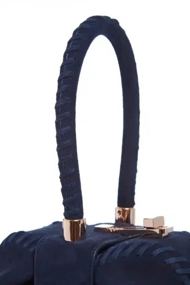 Gabriela Hearst Whipstitch Demi Bag in Navy Suede | Thumbnail 4 Gabriela Hearst Whipstitch Demi Bag in Navy Suede | Thumbnail 4
