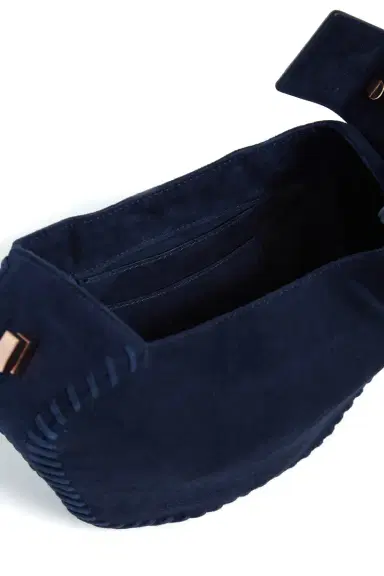 Gabriela Hearst Whipstitch Demi Bag in Navy Suede | Thumbnail 7 Gabriela Hearst Whipstitch Demi Bag in Navy Suede | Thumbnail 7