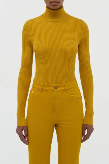 Gabriela Hearst Peppe Knit Turtleneck in Golden Birch Cashmere Silk | Thumbnail 2 Gabriela Hearst Peppe Knit Turtleneck in Golden Birch Cashmere Silk | Thumbnail 2