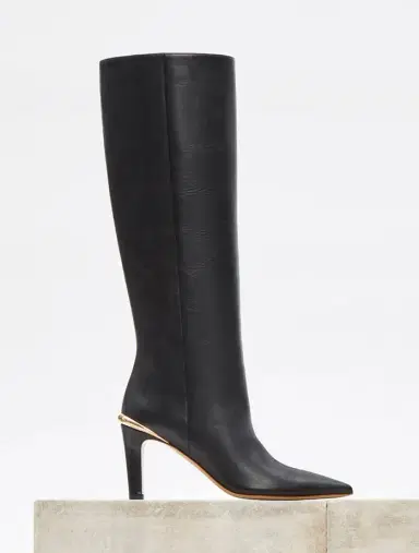 Gabriela Hearst Aura High Heel Stiletto Tall Boot in Black Leather | Thumbnail 6 Gabriela Hearst Aura High Heel Stiletto Tall Boot in Black Leather | Thumbnail 6