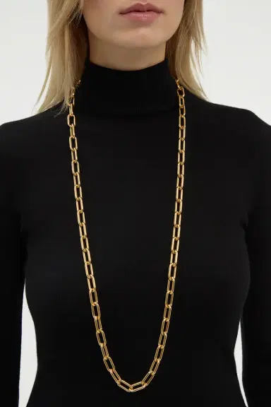 Gabriela Hearst Large Link Necklace in 18K Yellow Gold (Small Links) | Thumbnail 2