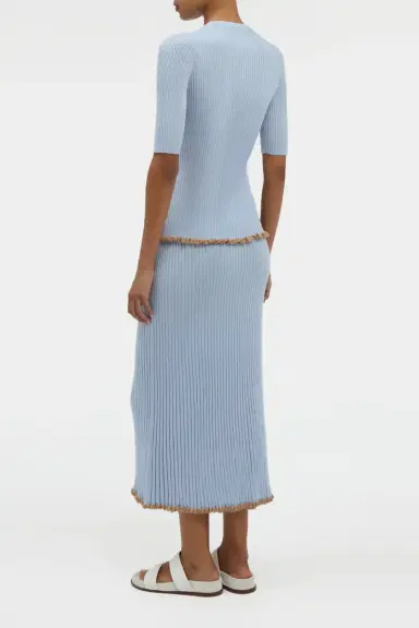 Gabriela Hearst Kavya Knit Skirt in Halogen Blue Cashmere Silk | Thumbnail 5 Gabriela Hearst Kavya Knit Skirt in Halogen Blue Cashmere Silk | Thumbnail 5