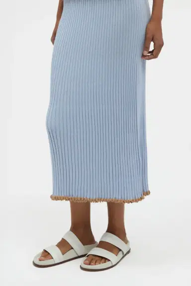 Gabriela Hearst Kavya Knit Skirt in Halogen Blue Cashmere Silk | Thumbnail 6 Gabriela Hearst Kavya Knit Skirt in Halogen Blue Cashmere Silk | Thumbnail 6