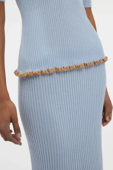 Gabriela Hearst Kavya Knit Skirt in Halogen Blue Cashmere Silk | Thumbnail 7 Gabriela Hearst Kavya Knit Skirt in Halogen Blue Cashmere Silk | Thumbnail 7