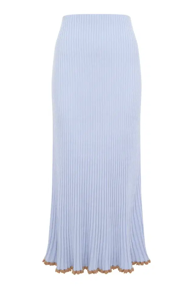 Gabriela Hearst Kavya Knit Skirt in Halogen Blue Cashmere Silk