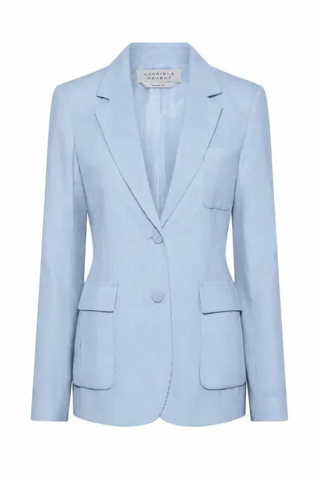 Gabriela Hearst Louisa Blazer in Light Blue Sea Island Cotton Corduroy