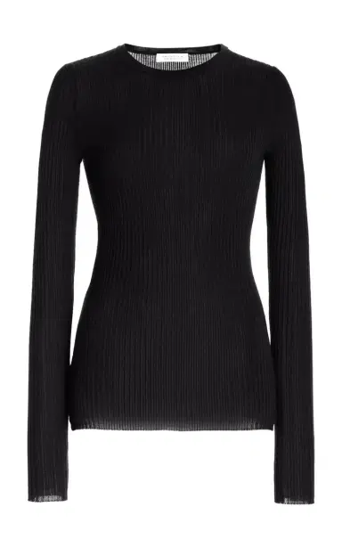 Gabriela Hearst Browning Knit Sweater in Black Cashmere Silk | Thumbnail 1 Gabriela Hearst Browning Knit Sweater in Black Cashmere Silk | Thumbnail 1