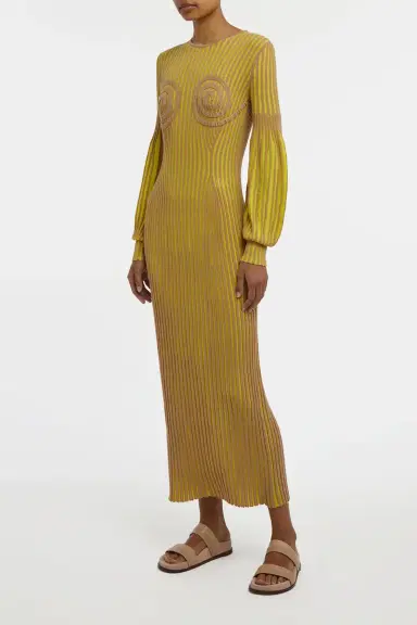 Gabriela Hearst Karina Knit Maxi Dress in Citrine & Camel Merino Wool | Thumbnail 4 Gabriela Hearst Karina Knit Maxi Dress in Citrine & Camel Merino Wool | Thumbnail 4