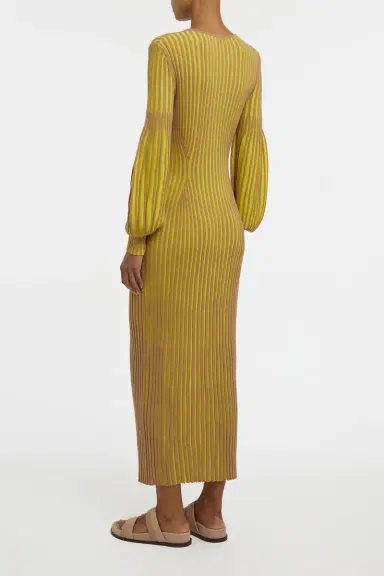 Gabriela Hearst Karina Knit Maxi Dress in Citrine & Camel Merino Wool | Thumbnail 5 Gabriela Hearst Karina Knit Maxi Dress in Citrine & Camel Merino Wool | Thumbnail 5