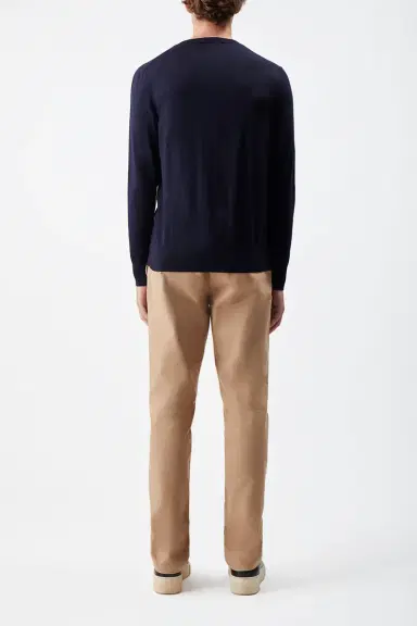 Gabriela Hearst Palco Knit Sweater in Navy Merino Wool | Thumbnail 4