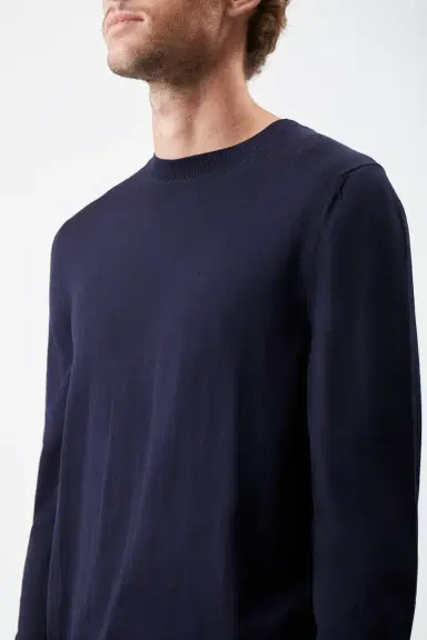 Gabriela Hearst Palco Knit Sweater in Navy Merino Wool | Thumbnail 5