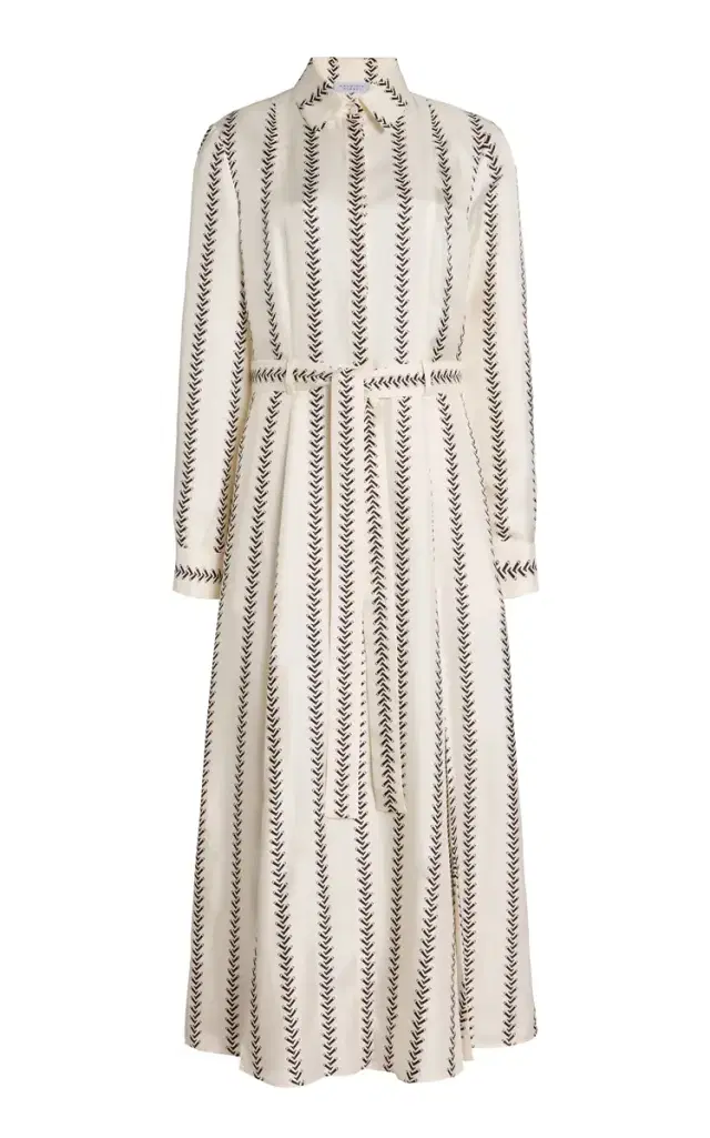 Gabriela Hearst Galway Maxi Shirtdress in  Multi Printed Silk Twill