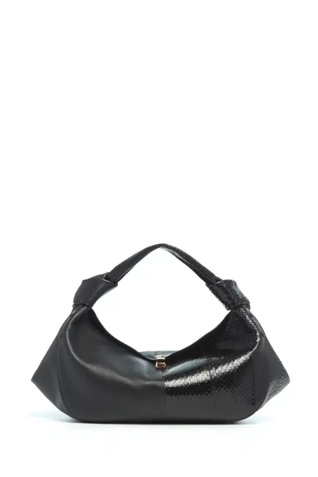 Gabriela Hearst Small Antonia Bag in Black Nappa Leather & Snakeskin