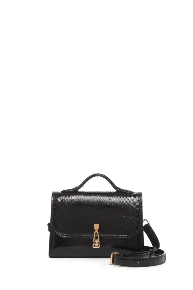 Gabriela Hearst Small Leonora Flap Bag in Black Snakeskin
