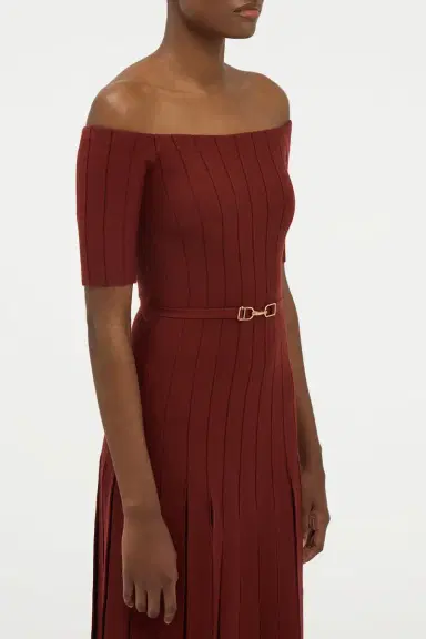 Gabriela Hearst Kurt Knit Pleated Maxi Dress in Burnt Sienna Merino Wool | Thumbnail 5 Gabriela Hearst Kurt Knit Pleated Maxi Dress in Burnt Sienna Merino Wool | Thumbnail 5