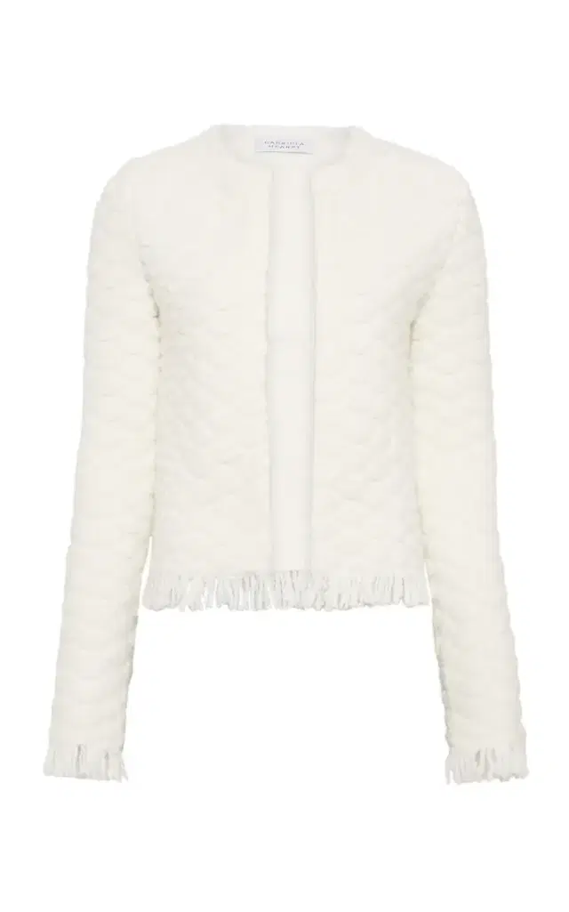 Gabriela Hearst Johannes Fringe Knit Cardigan in  Cashmere