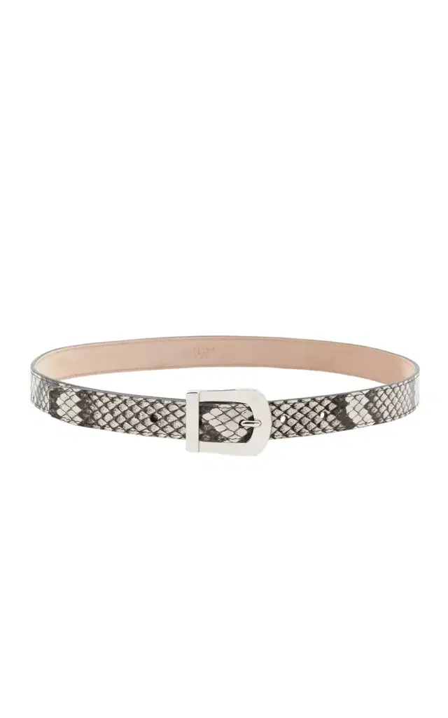 Gabriela Hearst Marija Buckle Belt in Black & White Inversa Snakeskin