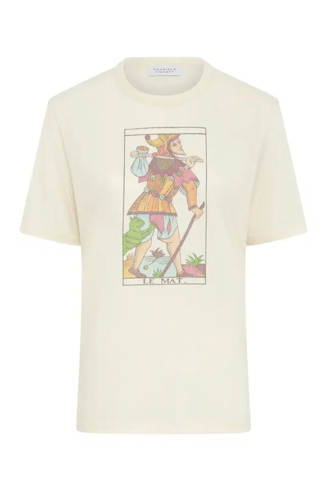 Gabriela Hearst Sayara T-Shirt In Fool Multi Printed Cashmere Jersey