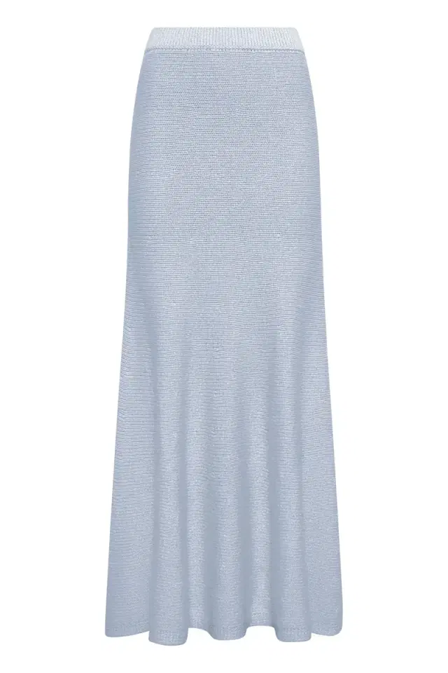 Gabriela Hearst Manni Knit Maxi Skirt in Light Blue Cashmere