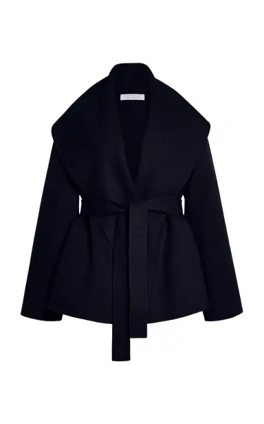 Gabriela Hearst Harris Wrap Jacket in Dark Navy Double-face Cashmere | Thumbnail 1