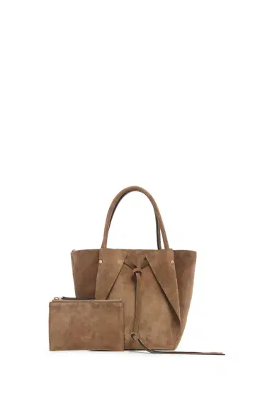 Gabriela Hearst Small Marija Tote Bag in Dark Sand Suede | Thumbnail 2 Gabriela Hearst Small Marija Tote Bag in Dark Sand Suede | Thumbnail 2