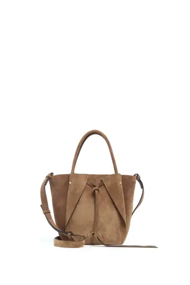 Gabriela Hearst Small Marija Tote Bag in Dark Sand Suede | Thumbnail 1 Gabriela Hearst Small Marija Tote Bag in Dark Sand Suede | Thumbnail 1