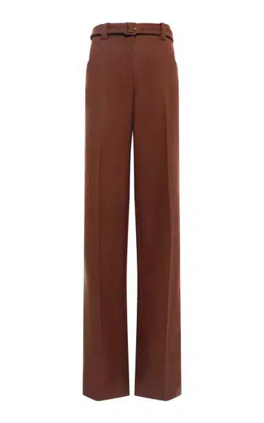 Gabriela Hearst Norman Wide-leg Pant in Cognac Recycled Virgin Wool | Thumbnail 1