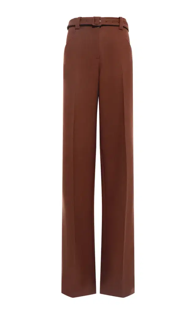 GABRIELA HEARST Norman Wide-leg Pant in Cognac Recycled Virgin Wool