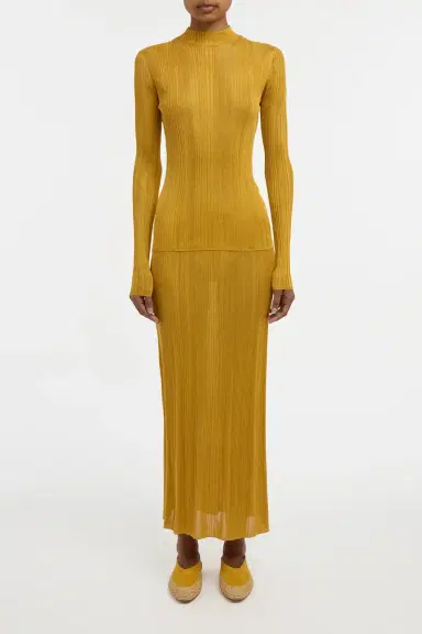 Gabriela Hearst Daniella Knit Maxi Skirt in Golden Birch Silk | Thumbnail 2 Gabriela Hearst Daniella Knit Maxi Skirt in Golden Birch Silk | Thumbnail 2