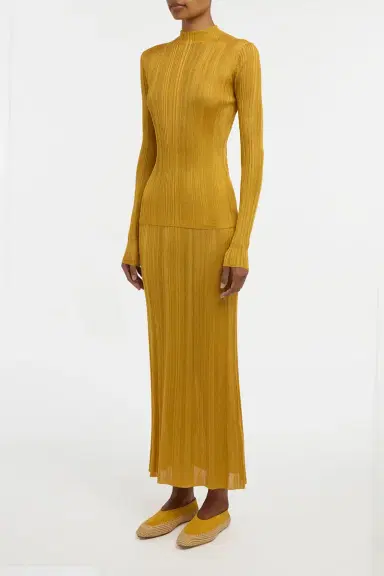 Gabriela Hearst Daniella Knit Maxi Skirt in Golden Birch Silk | Thumbnail 3 Gabriela Hearst Daniella Knit Maxi Skirt in Golden Birch Silk | Thumbnail 3