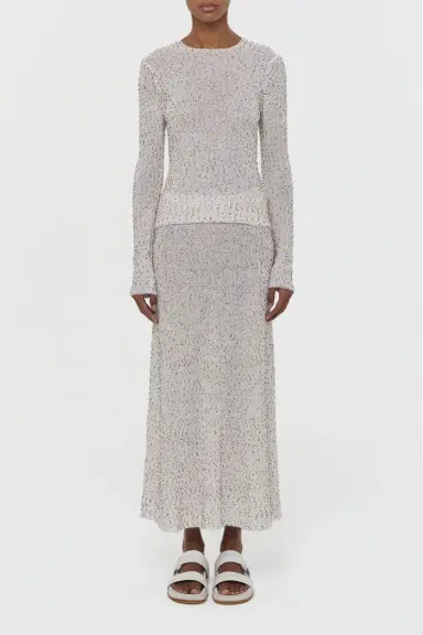 Gabriela Hearst Sabine Knit Midi Skirt in Multi Beaded Cashmere Silk | Thumbnail 2