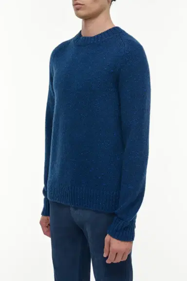 Gabriela Hearst Daniel Knit Sweater in Electric Navy Speckled Aran Cashmere | Thumbnail 4 Gabriela Hearst Daniel Knit Sweater in Electric Navy Speckled Aran Cashmere | Thumbnail 4
