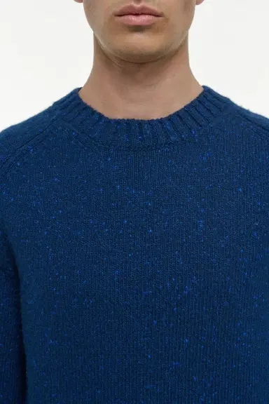Gabriela Hearst Daniel Knit Sweater in Electric Navy Speckled Aran Cashmere | Thumbnail 6 Gabriela Hearst Daniel Knit Sweater in Electric Navy Speckled Aran Cashmere | Thumbnail 6