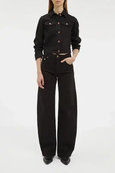 Gabriela Hearst Adira Jacket in Black Recycled Cotton Denim | Thumbnail 3 Gabriela Hearst Adira Jacket in Black Recycled Cotton Denim | Thumbnail 3