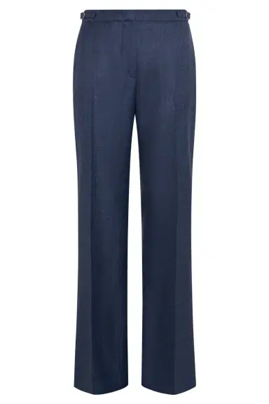 Gabriela Hearst Vesta Flare Pant in Denim Virgin Wool Silk with Linen | Thumbnail 1