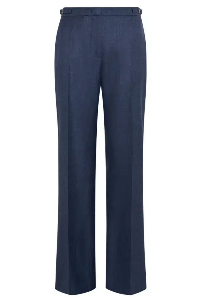 Gabriela Hearst Vesta Flare Pant in Denim Virgin Wool Silk with Linen