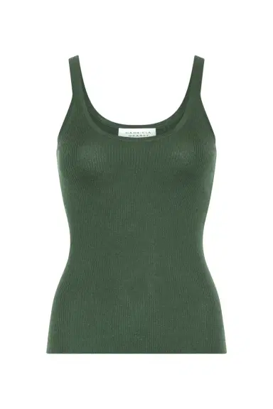 Gabriela Hearst Cinxia Knit Tank Top in Olive Cashmere Silk | Thumbnail 1