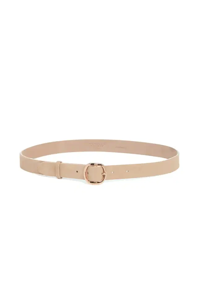 Gabriela Hearst Thin Elster Belt in Light Beige Suede