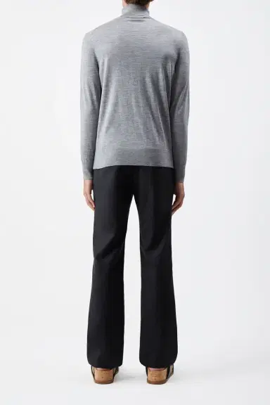 Gabriela Hearst Jermaine Knit Turtleneck in Heather Grey Merino Wool | Thumbnail 4 Gabriela Hearst Jermaine Knit Turtleneck in Heather Grey Merino Wool | Thumbnail 4